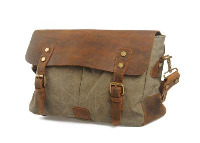 China CL-410 Gray Vintage Style Canvas Leather Bag for sale