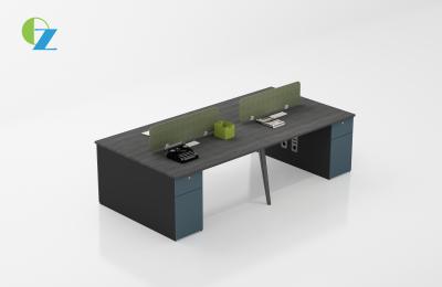 China Office Staff Computer Work Desk Workstation With File Cabinet Working Workspace for sale