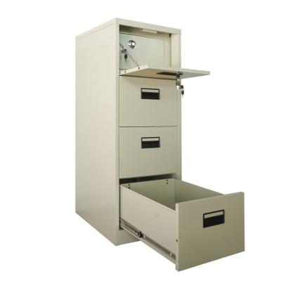 China Standard Size Vertical Steel Filing Cabinets 4 Tier Metal Filing Cabinet  rustproof for sale