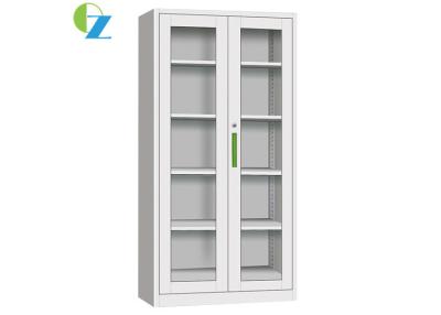 China Glass Swing Door Steel Office Cupboard / Metal Filing Cabinet Customized Design for sale