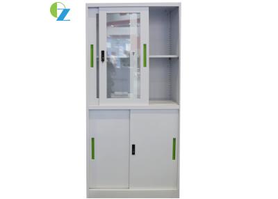 China Steel Glass Sliding Door Cupboard H1850*W900*D400(MM) KD Structure For Office for sale