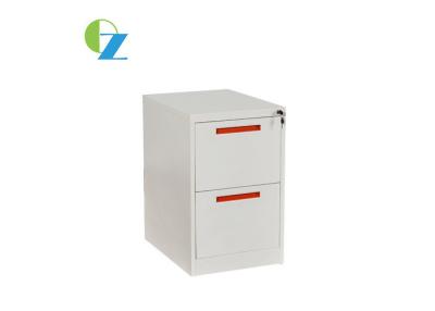 China Vertical 2 Drawer Steel Filing Cabinet Metal Office Furniture Key Lock Style for sale