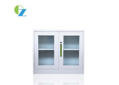 China Small Steel Office Cupboard / Metal Filing Cabinet With Glass Swing Door for sale