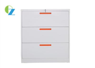 China 3 Drawer Horizontal File Cabinet / Office File Storage Furniture Dustproof for sale