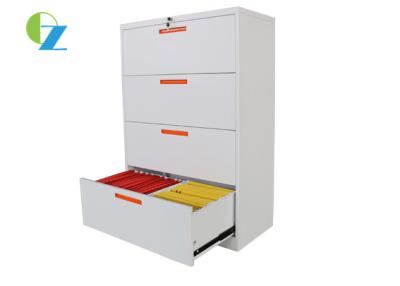 China Four Drawer Office Lateral File Cabinets Metal Storage Cabinet 1330mm Height for sale