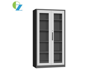 China Glass 2 Door Metal Cupboard , School Office Furniture Steel File Cupboard for sale