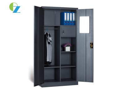 China Durable Steel Office Cupboard Multifunctional File Cabinet With Mirror Wardrobe for sale