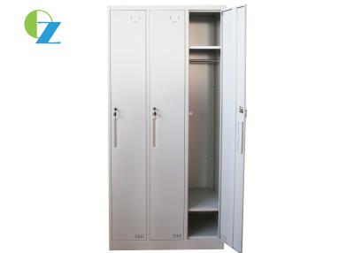 China Staff Clothes Cabinet Steel Office Lockers 3 Door With KD Structure for sale
