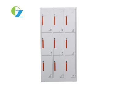 China KD Structure Steel Office Lockers Lateral , 9 Door Metal Locker Storage Cabinet for sale