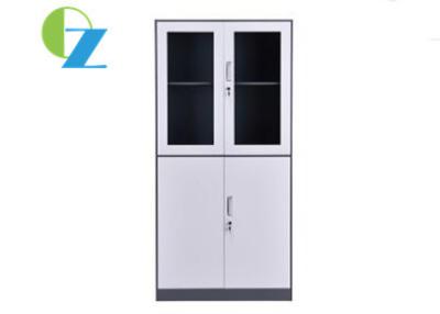 China 2 Glass Door 1.2mm Steel Office Cupboard Two Metal Handle for sale