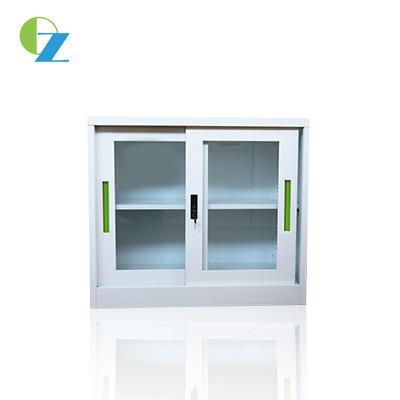China Glass Door steel file cabinet with lock Metal Slide Door Cupboard for sale
