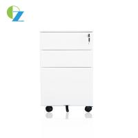 China Cold Rolling Steel White File Cabinet On Wheels Three Drawer With Siding for sale