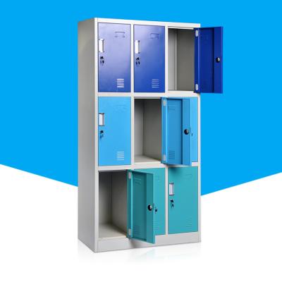 China KD Structure 9 Door H1850mm Steel Office Lockers Lateral for sale
