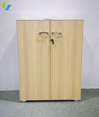 China 4.2mm Slim Edge Steel Wood Combined Swing Door Cabinets 2 Adjustable Shelves for sale