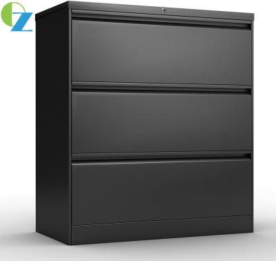 China KD Metal 3 Layer Lateral Filing Cabinet Office Storage Cupboard for sale
