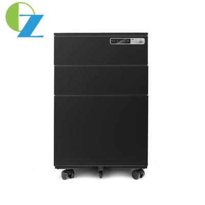 China Electronic Cock Lock Mobile Pedestal Cabinet 3 Drawer Metal Slim Movable Cabinet for sale