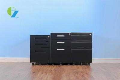 China Under Desk Office Mobile Pedestal Cabinet 3 Drawers With Black Color for sale