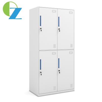 China Slim Laterl 4 Door Metal Storage Wardrobe Home Office Furniture for sale