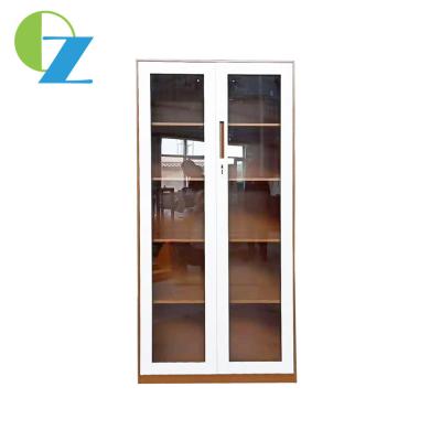 China 2 Glass Door Slim Metal Slim Drawer Filing Cabinet For Book Furniture for sale