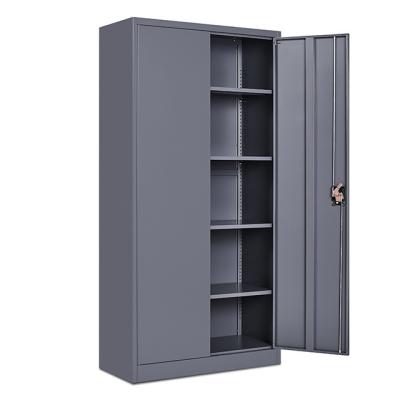 China Industrial Full Height Swing 2 Door Cupboard Metal File Documents Storage for sale