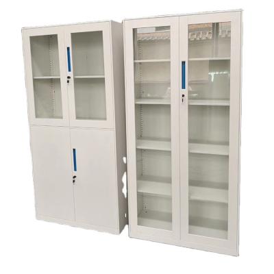 China 0.5mm-1.0mm Glass Door Steel Tall Slim Metal Cabinet Customized School Office for sale