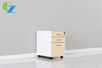 China Office 3 Drawers Wooden Mobile Pedestal With Stationary Tray for sale