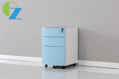 China Steel 3 Drawer Arc Edge Mobile File Pedestal With Lock Rolling Storage Cabinet for sale