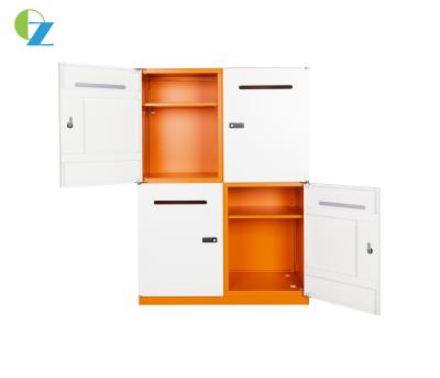China Orange Color 6 Door Mail Box Storage Cabinet With Knock Down Structure en venta