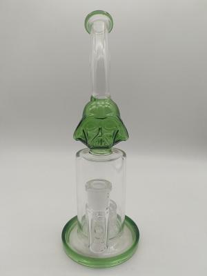 China 9 Inch Water Pipe Hookah Tattoo Glass Bong Green Transparent for sale