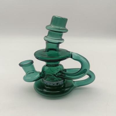 China Multicolor 14mm Glass Recycler Bong Perc Recycler Rig With Percolator for sale