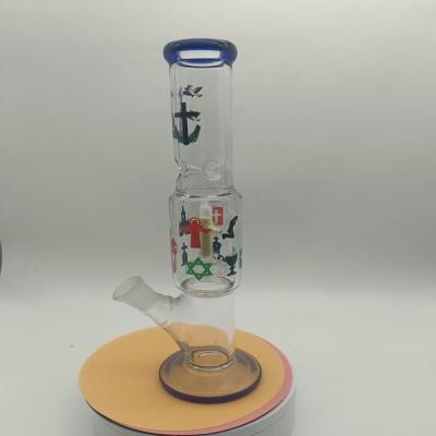 China 20cm Transparent Smoking Glass Bubbler Bowl Bubbler Oil Rig Bong 2.5cm for sale