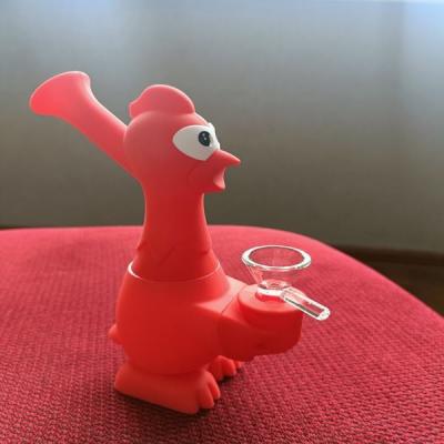 China Lightweight Scream Chicken Glass Bong Silicone Water Pipe Hookah Water Bubbler CE for sale