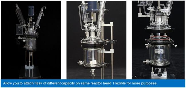 downward open jacketed glass reactor design