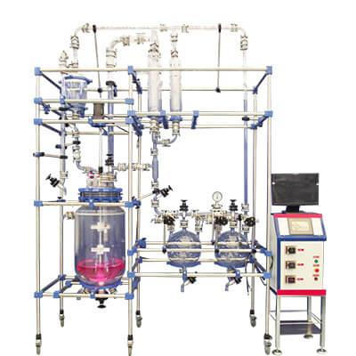 China 10L 20L 50L Jacketed Glass Reactor Glass & Stainless Steel Reactor for sale