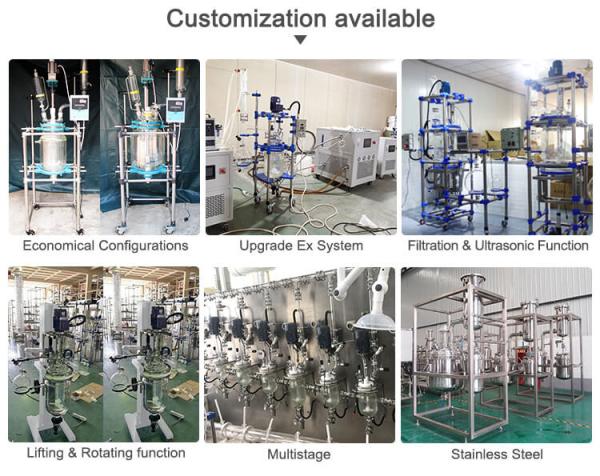 Quality 10L 20L 50L Jacketed Glass Reactor Glass & Stainless Steel Reactor for sale