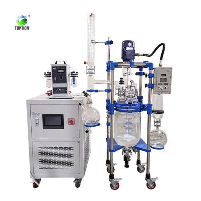 China Three Layer Glass Reactor 1L-100L Glass & Stainless Steel Reactor for sale