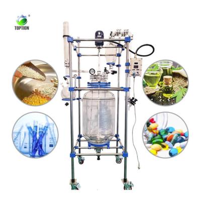 China 100L 200L 500L Jacketed Glass Reactor Double Layer Customize for sale