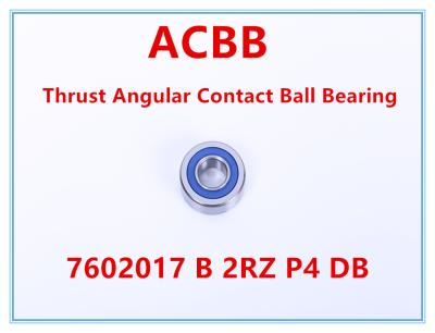 China 7602017 rolamento de esferas angular 6000RPM-8000RPM da pressão do contato do DB de B 2RZ P4 à venda