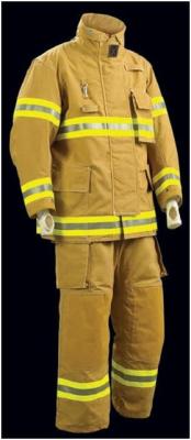 China Yellow Pbi Fireman Turnout Gear /  3 Layers Firefighter Bunker Gear for sale