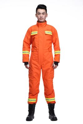 China Heat Resistant Fire Rescue Apparel Yellow Nomex Firefighting Coverall for oil gas industry for sale