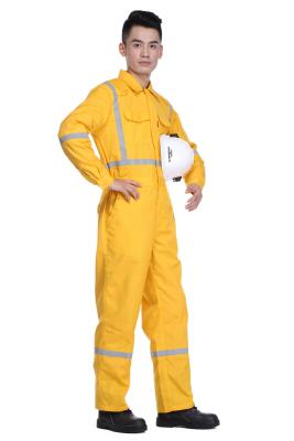 China Yellow Static Resistant Clothing FR Nomex Coveralls With Reflective Tape with Nomex IIIA for sale