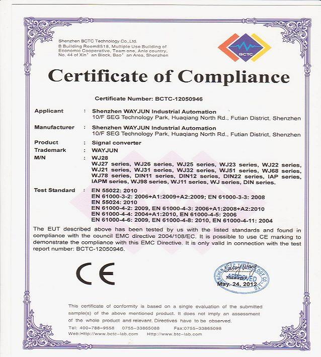 CE approved - Shenzhen WAYJUN Industrial Automation