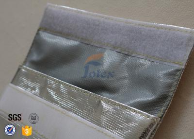 China Silver + Grey Inside Fiberglass Fabric Fireproof Document Bag Portable for sale