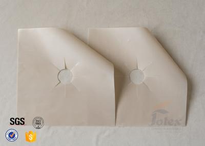 China Beige PTFE Coated Fiberglass Fabric Stovetop Burner Liner 10.6x10.6 Inches for sale