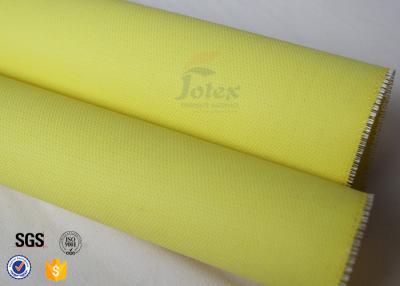 China PU Coated thermal insulation jackets Fiberglass Fabric  0.5mm Yellow Satin for sale