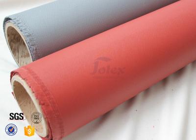 China Red Silicone Coated 800℃ 0.7MM Silica Fiberglass Fire Blanket 750g / m2 Weight for sale