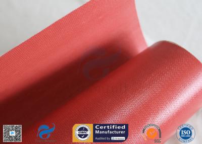 China 1000mm Wide 50m Long 40/40g Double - Sided Red Silicone Coated Fiberglass Fabric for sale