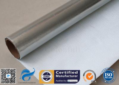 China 0.9mm Heat Resistant Silver Coated Fabric Aluminium Foil Fiberglass Fabric 1000℉ for sale