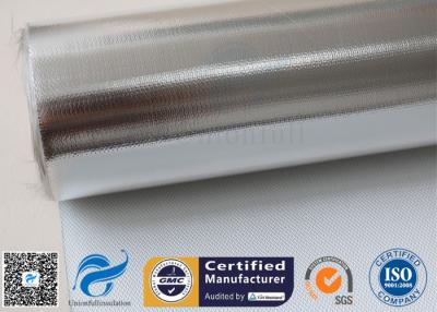 China Silver Coated Fabric 430G 0.43MM Twill Aluminium Foil Fiberglass Pipe Insulation for sale