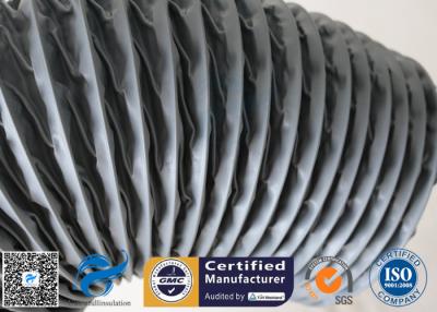 China Manguera flexible gris del respiradero de la canalización del aire de la ventilación de la tela revestida de la fibra de vidrio del PVC en venta